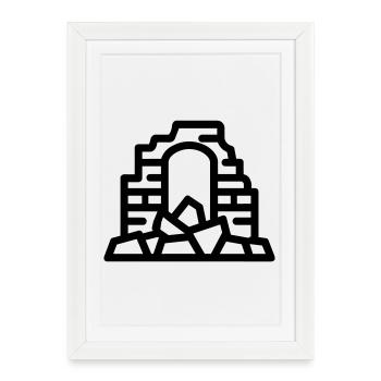 ruines - Affiche encadrée (27 × 37 cm) - blanc - Devant