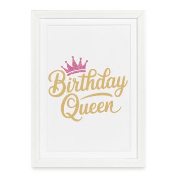 Design de la Reine d’Anniversaire - Affiche encadrée (27 × 37 cm) - blanc - Devant