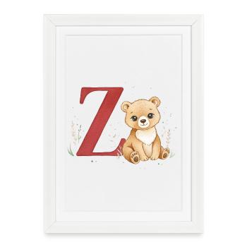 Z-Bear : Big Z avec Bear - Affiche encadrée (27 × 37 cm) - blanc - Devant