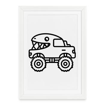 Monster truck - Framed poster (27 × 37 cm) - white - Front