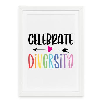 Mois de la Fierté LGBT - Célébrer la diversité - Affiche encadrée (27 × 37 cm) - blanc - Devant