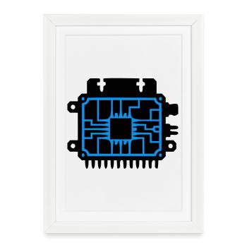 Logo informatique du PCB Microchip - Affiche encadrée (27 × 37 cm) - blanc - Devant