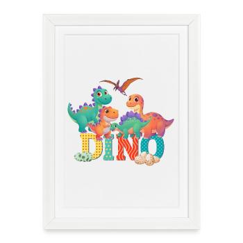 dino - Affiche encadrée (27 × 37 cm) - blanc - Devant