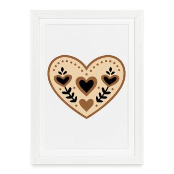 Folklore Heart Traditional Costume Mother's Day - Framed poster (27 × 37 cm) - white - Front