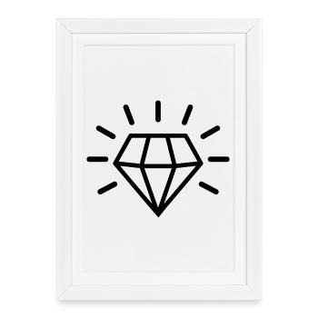 diamond - Framed poster (27 × 37 cm) - white - Front