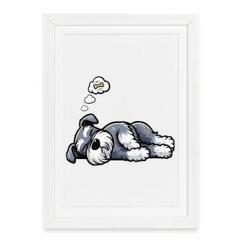 Schnauzer géant Schnauzer Propriétaire de Schnauzer - Affiche encadrée (27 × 37 cm) - blanc - Devant