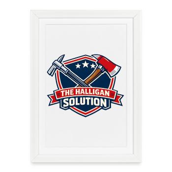 Halligan Solution Shield Graphic - Framed poster (27 × 37 cm) - white - Front