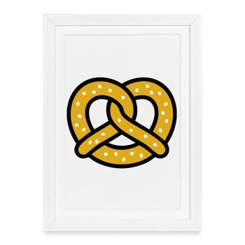 Festival folk du jardin de bière Pretzel Bavaria Pretzel Baker - Affiche encadrée (27 × 37 cm) - blanc - Devant