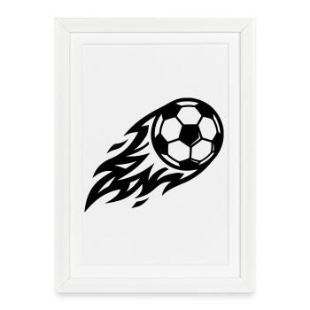Soccer Fire Ball - Framed poster (27 × 37 cm) - white - Front