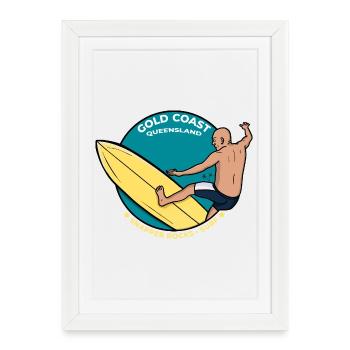 Le vivaneau de la Gold Coast Queensland Rocks Surf Tropical - Affiche encadrée (27 × 37 cm) - blanc - Devant