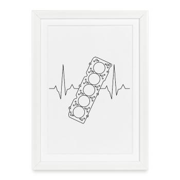 5 Cylinder Love - Framed poster (27 × 37 cm) - white - Front