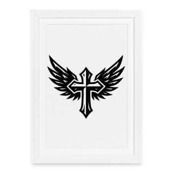 Icône des ailes croisées - Affiche encadrée (27 × 37 cm) - blanc - Devant
