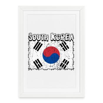 Drapeau sud-coréen - Affiche encadrée (27 × 37 cm) - blanc - Devant