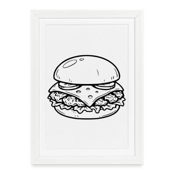 hamburger - Framed poster (27 × 37 cm) - white - Front