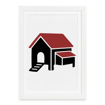 Icône de la ferme de poulaillers - Affiche encadrée (27 × 37 cm) - blanc - Devant
