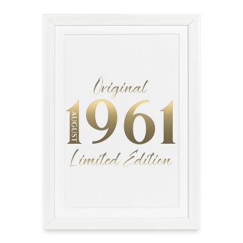 65th Birthday Gift Original August 1961 - Framed poster (27 × 37 cm) - white - Front