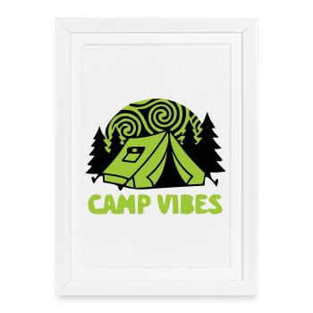 Tent Camp Vibes Logo - Framed poster (27 × 37 cm) - white - Front
