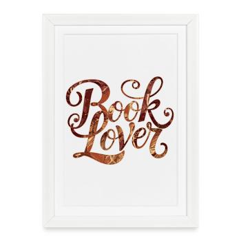 Amoureux des livres lisant la typographie des livres - Affiche encadrée (27 × 37 cm) - blanc - Devant