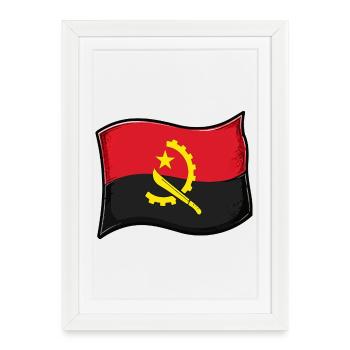 Drapeau angolais - Affiche encadrée (27 × 37 cm) - blanc - Devant