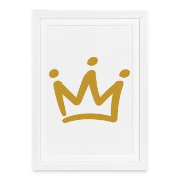 Emblème de la couronne d’or - Affiche encadrée (27 × 37 cm) - blanc - Devant