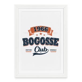 Cadeau 60 Ans Homme 1966 – Bogosse Club - Affiche encadrée (27 × 37 cm) - blanc - Devant