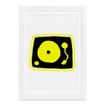 tourne-disque - Affiche encadrée (27 × 37 cm) - blanc - Devant