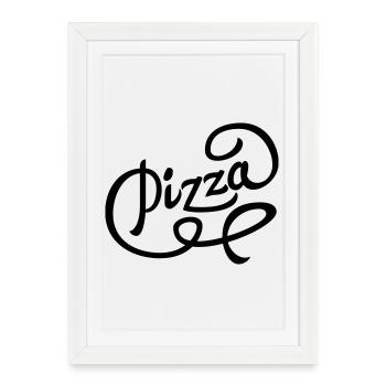 Pizza - Affiche encadrée (27 × 37 cm) - blanc - Devant