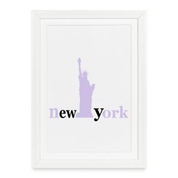 new_york - Affiche encadrée (27 × 37 cm) - blanc - Devant