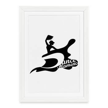 Une danseuse de flamenco avec un éventail - Affiche encadrée (27 × 37 cm) - blanc - Devant