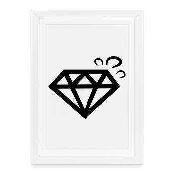 diamond - Framed poster (27 × 37 cm) - white - Front