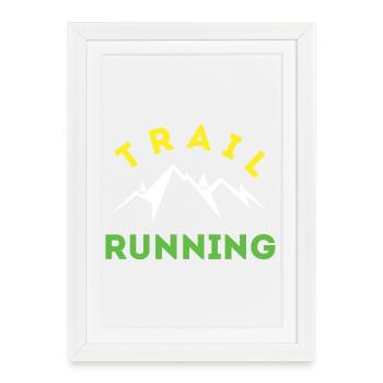 Trail Running - Affiche encadrée (27 × 37 cm) - blanc - Devant