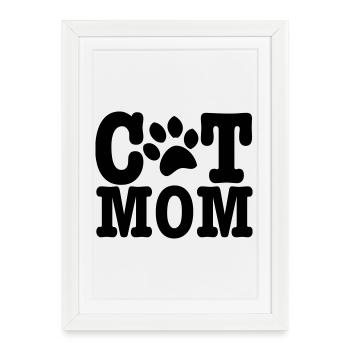 cat mom - Framed poster (27 × 37 cm) - white - Front