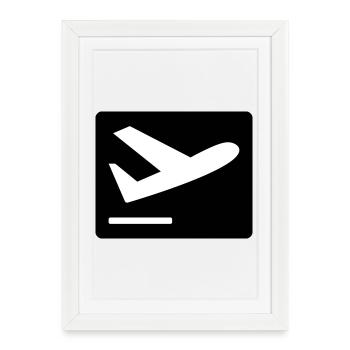 Avion qui décolle - Affiche encadrée (27 × 37 cm) - blanc - Devant