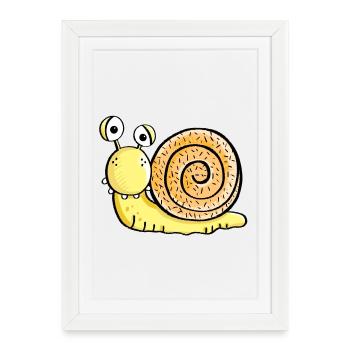 Cute Snail - Framed poster (27 × 37 cm) - white - Front