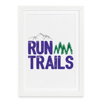 Run Trails - Affiche encadrée (27 × 37 cm) - blanc - Devant
