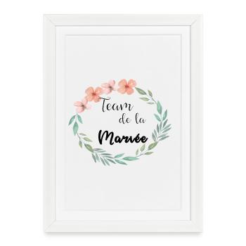 team of the floral flower leaves - Framed poster (27 × 37 cm) - white - Front
