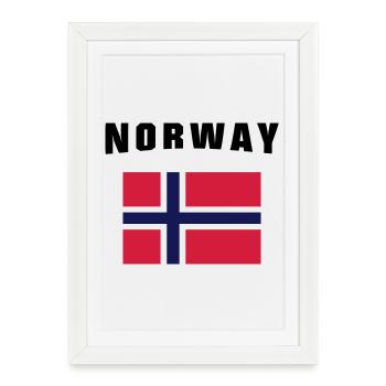 Norway Flag - Affiche encadrée (27 × 37 cm) - blanc - Devant