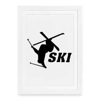 Ski - Affiche encadrée (27 × 37 cm) - blanc - Devant