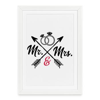 Mr. And Mrs. - Framed poster (27 × 37 cm) - white - Front