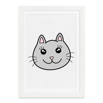 Chats Chats - Affiche encadrée (27 × 37 cm) - blanc - Devant