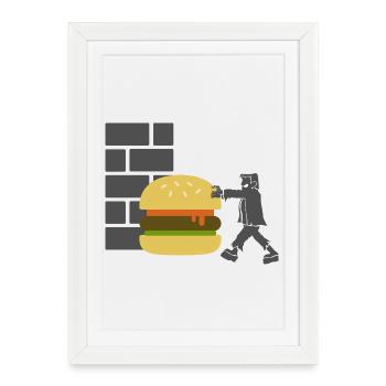 Burger Restauration rapide Logistique - Affiche encadrée (27 × 37 cm) - blanc - Devant