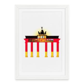 Germany Brandenburg Gate Black Red Gold - Framed poster (27 × 37 cm) - white - Front