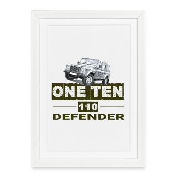One Ten Defender 110 - Affiche encadrée (27 × 37 cm) - blanc - Devant