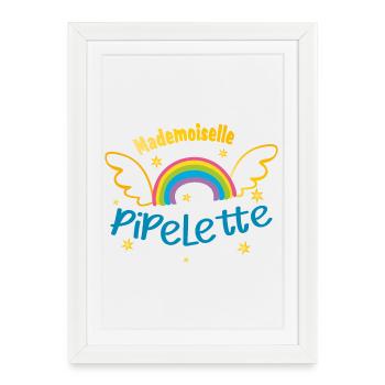 Mademoiselle pipelette - Affiche encadrée (27 × 37 cm) - blanc - Devant