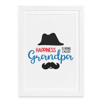 Happines est appelé grand-père - Affiche encadrée (27 × 37 cm) - blanc - Devant