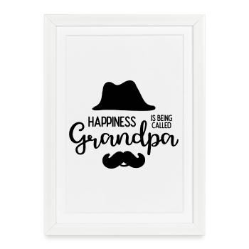 Happines est appelé grand-père - Affiche encadrée (27 × 37 cm) - blanc - Devant