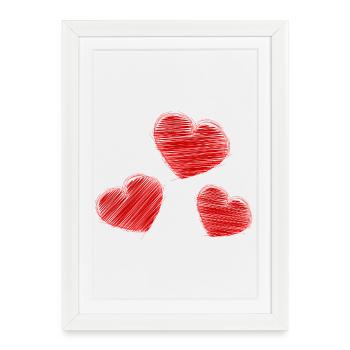 HEART. HEARTS. SAINT VALENTINE. LOVE. LOVE. CHRISTMAS - Framed poster (27 × 37 cm) - white - Front