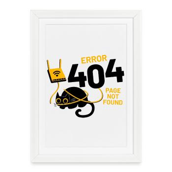 Error 404 Page Not Found - Framed poster (27 × 37 cm) - white - Front