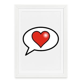 Bulle d'amour - Affiche encadrée (27 × 37 cm) - blanc - Devant