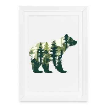 Ours, Forêt, Faune, Animal, Nature, Ours - Affiche encadrée (27 × 37 cm) - blanc - Devant